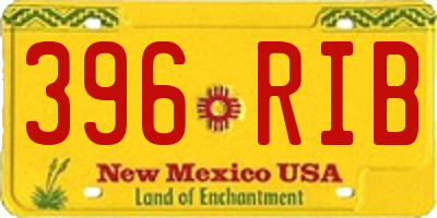 NM license plate 396RIB