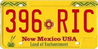 NM license plate 396RIC