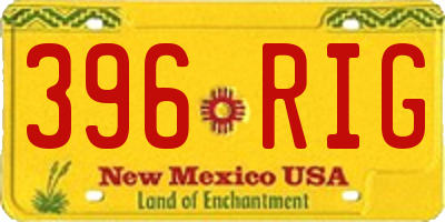 NM license plate 396RIG
