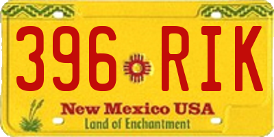NM license plate 396RIK