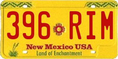 NM license plate 396RIM