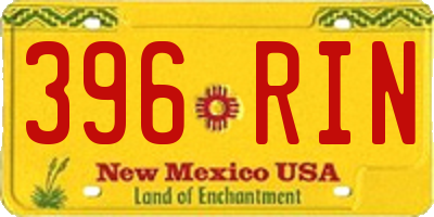 NM license plate 396RIN