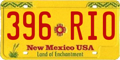 NM license plate 396RIO