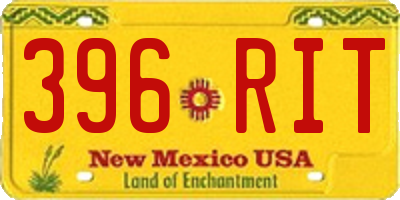 NM license plate 396RIT
