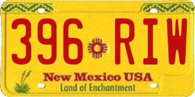 NM license plate 396RIW