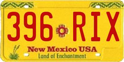 NM license plate 396RIX
