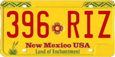 NM license plate 396RIZ