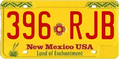 NM license plate 396RJB