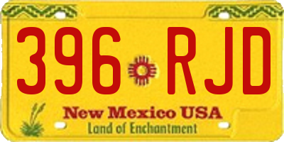 NM license plate 396RJD
