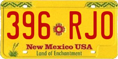 NM license plate 396RJO