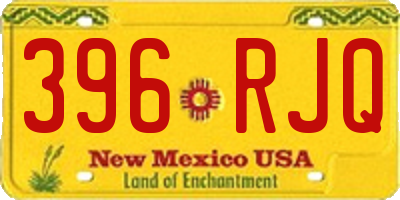 NM license plate 396RJQ