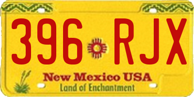 NM license plate 396RJX
