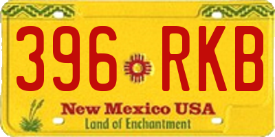 NM license plate 396RKB