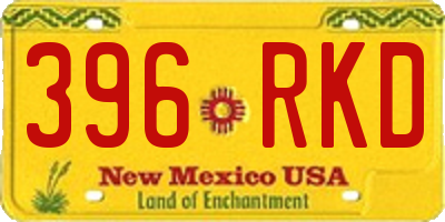 NM license plate 396RKD