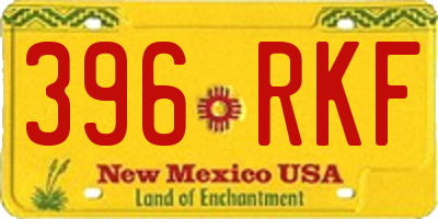 NM license plate 396RKF