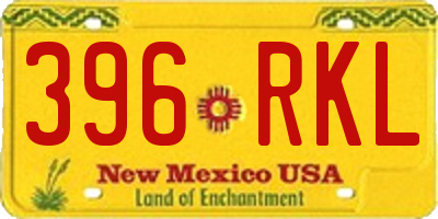 NM license plate 396RKL