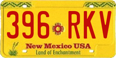 NM license plate 396RKV