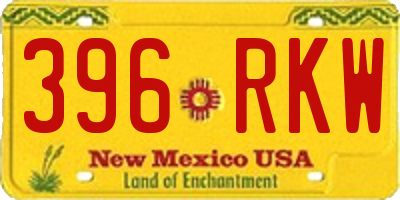 NM license plate 396RKW