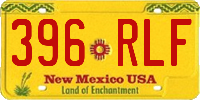 NM license plate 396RLF