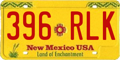 NM license plate 396RLK