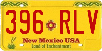 NM license plate 396RLV