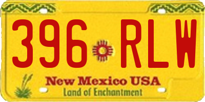 NM license plate 396RLW