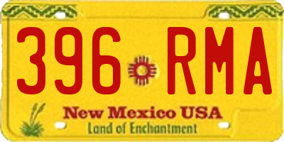 NM license plate 396RMA
