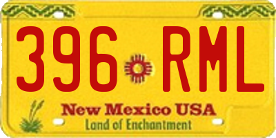 NM license plate 396RML
