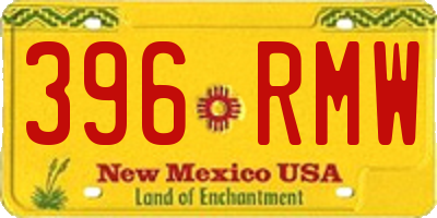 NM license plate 396RMW
