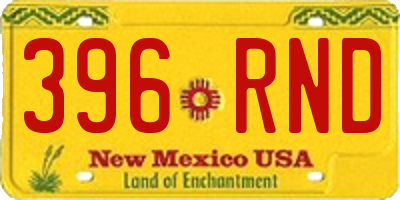 NM license plate 396RND