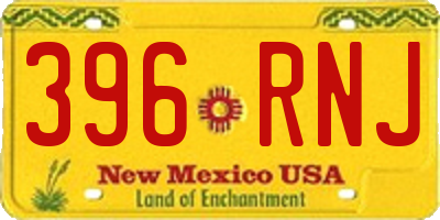 NM license plate 396RNJ