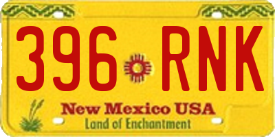 NM license plate 396RNK
