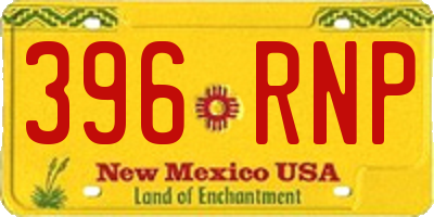 NM license plate 396RNP