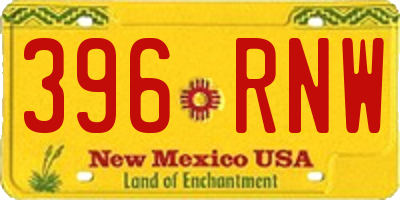NM license plate 396RNW