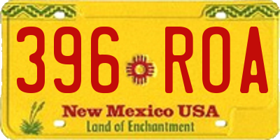 NM license plate 396ROA