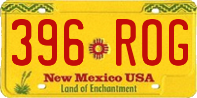 NM license plate 396ROG