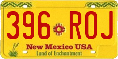 NM license plate 396ROJ