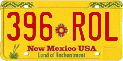 NM license plate 396ROL