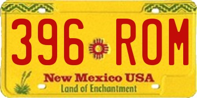 NM license plate 396ROM