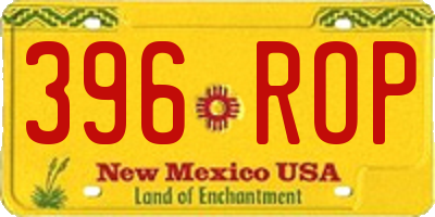 NM license plate 396ROP