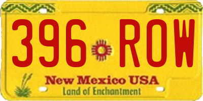 NM license plate 396ROW