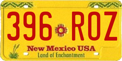NM license plate 396ROZ