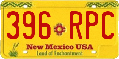 NM license plate 396RPC