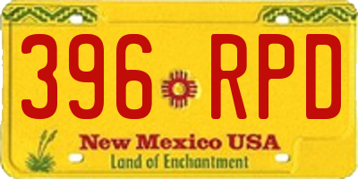 NM license plate 396RPD