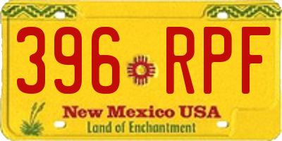 NM license plate 396RPF