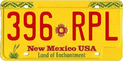 NM license plate 396RPL