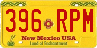 NM license plate 396RPM