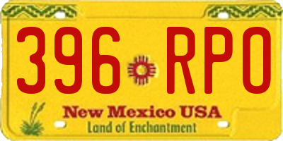 NM license plate 396RPO