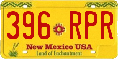 NM license plate 396RPR