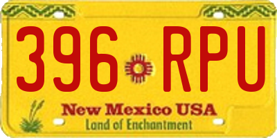 NM license plate 396RPU